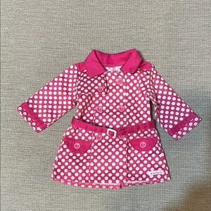 American Girl Pink Polka Dot Doll Coat